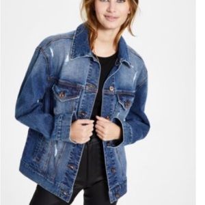 Celebrity Pink Relaxed Fit Jean Jacket - Size M - Distressed